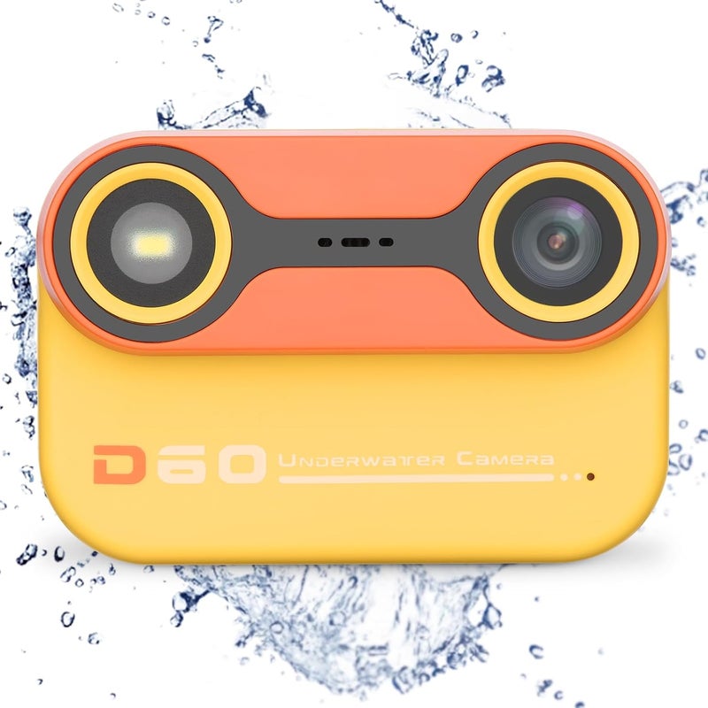 Bestrip Kids Underwater Camera, 1080P HD Waterproof Digital Camera with 2.4" IPS Screen, Birthday Gifts for Boys Girls Children, Toddler Cameras Toys for 3 4 5 6 7 8 9(Yellow) - Image 2